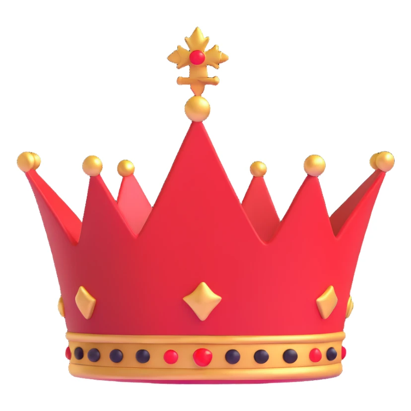 red and black royal crown sticker