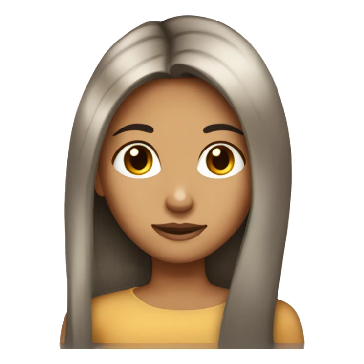 Long straight dark hair girl tan skin sticker