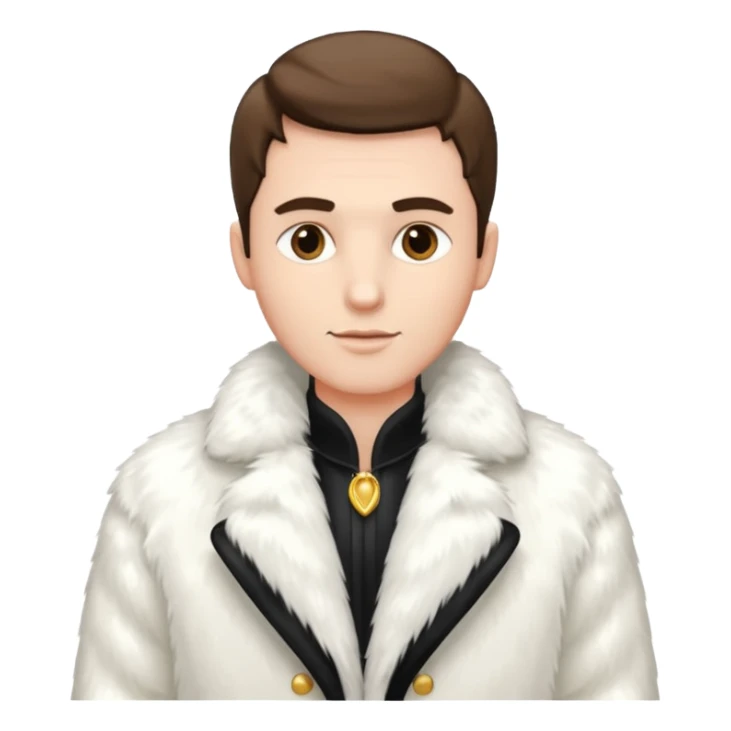 luxary white fur coat man sticker