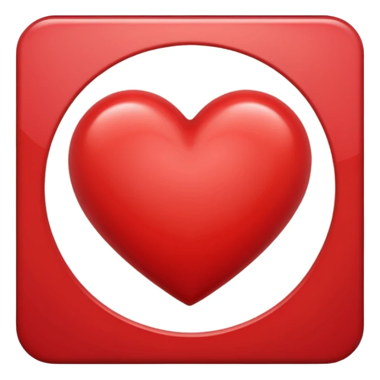 red heart emoji, glossy and vibrant sticker