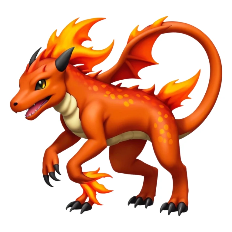 Houndoom-Charmeleon-Fakémon-hybrid-creature (full body)  sticker