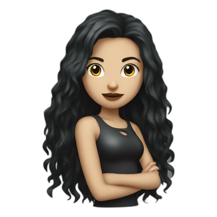 heavy metal girl dark hair sticker