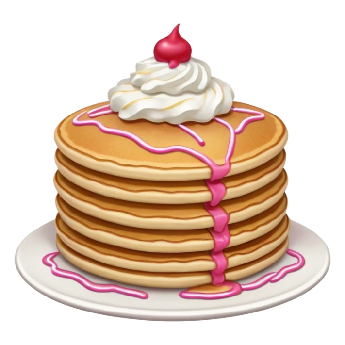 stack of pancakes with whip cream and pink and red sprinkles sticker