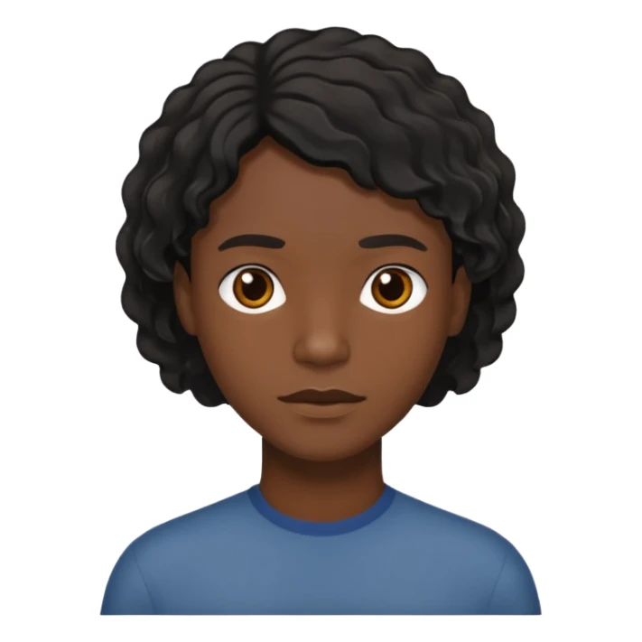 Black avatar with wavy black haircut  sticker