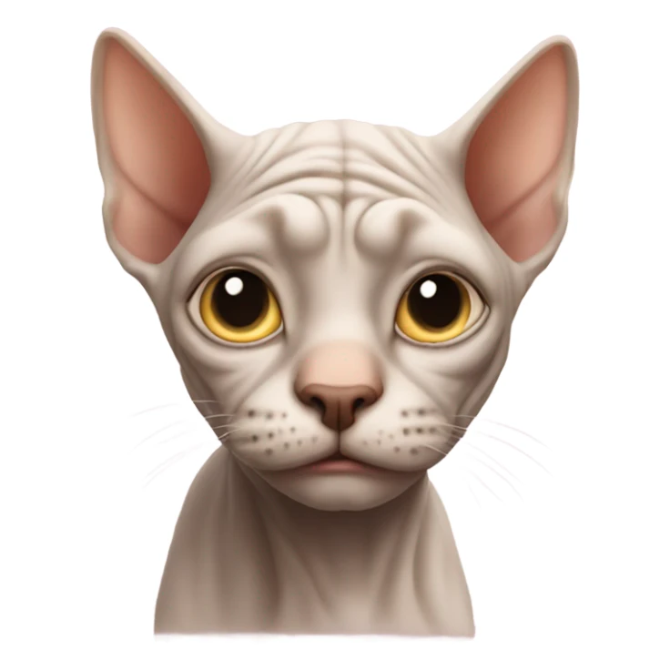 Super ugly and wrinkly hairless cat sticker