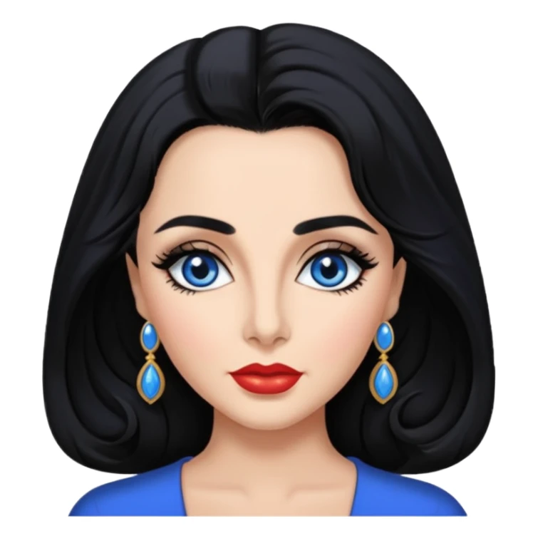 Elizabeth Taylor with blue eyes, black hair sticker