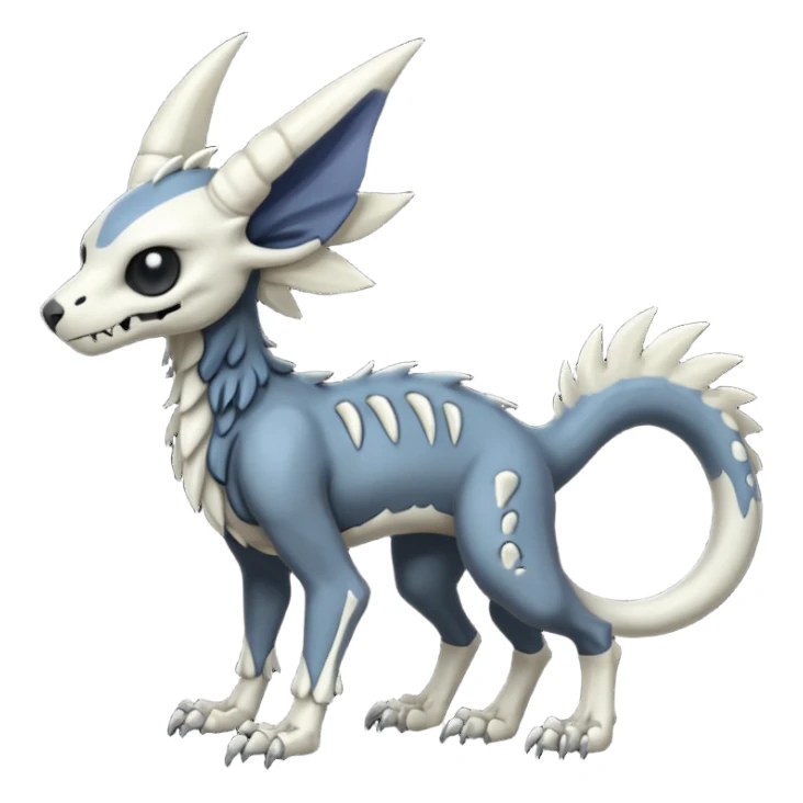 Eldritch Spooky Scary Skeletal Linoone-Absol-Trico-Hybrid (Full body) sticker