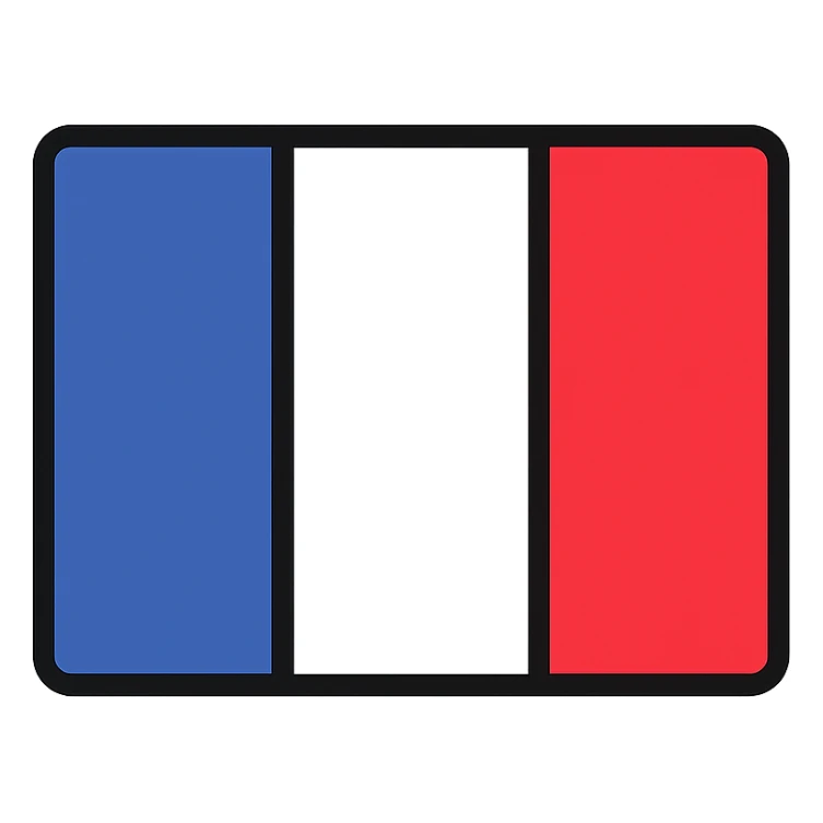 France flag, simple, iconic, clean design, no text sticker
