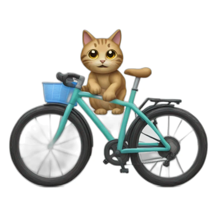 un chat qui fait du vélo sticker