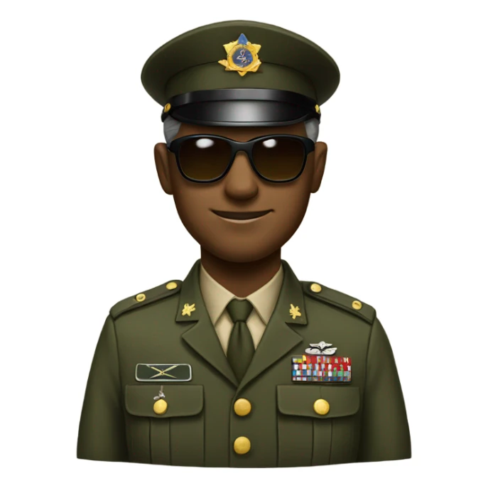 Military man wearing sunglasses sticker