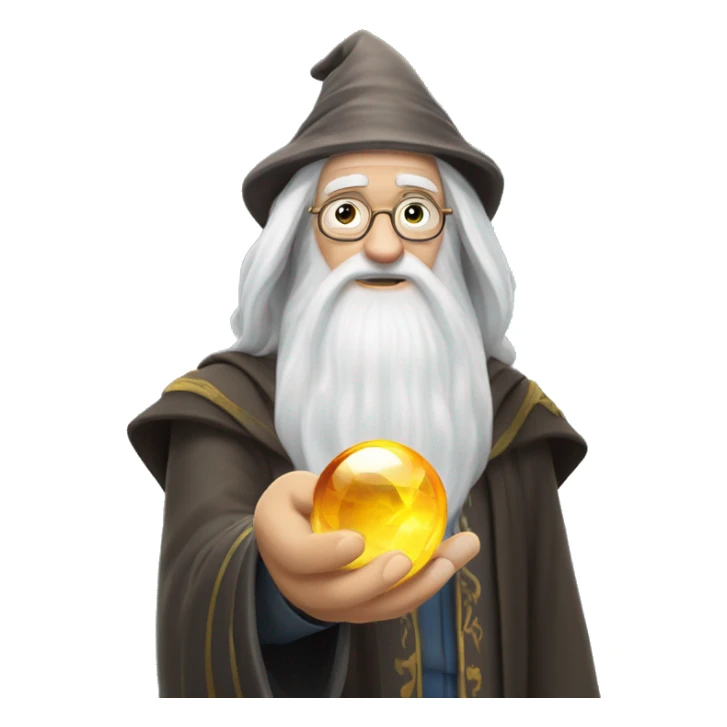 Dumbledore holds a crystal ball in his hand sticker