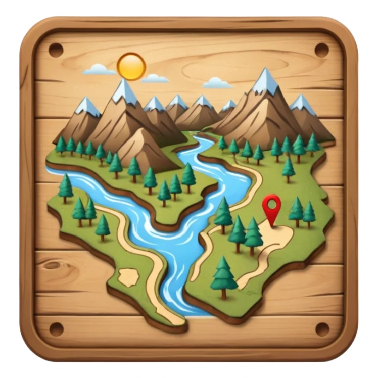 mini trail map board icon. sticker