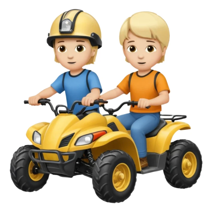 Please make 2 separate young boys both blonde riding separate four wheelers sticker