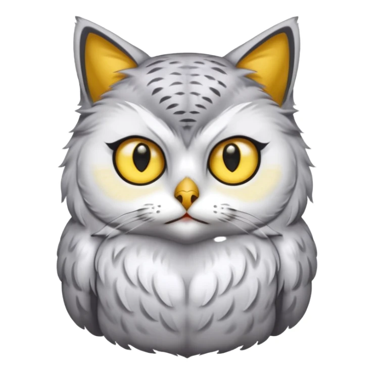 Gato con cuerpo de buho sticker