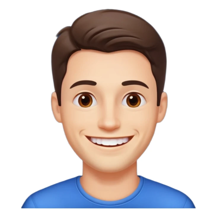 create an image of a perfect guy, very handsome, catching, smart and smiling with his white teeth. around him there's like a shining and small stars showing how perfect he is . the background is white sticker