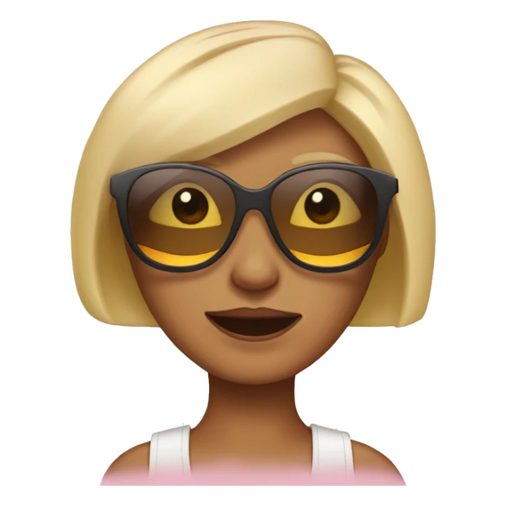 Girl with short blond bob and retro skinny sunglasses sticker