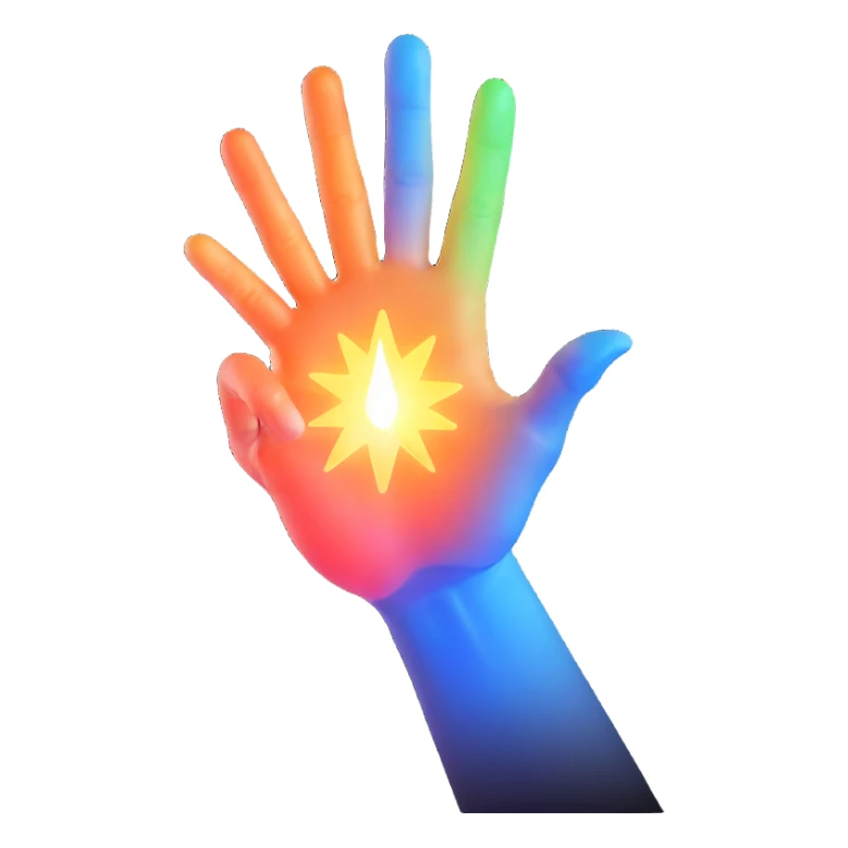 majestic hand with a glowing aura, pointing at the viewer, representing the finger of god, no text sticker