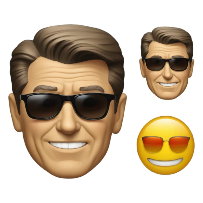 Ronald Reagan sunglasses cool emoji sticker