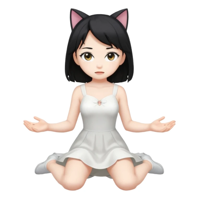 anime catgirl kneeling legs apart sticker