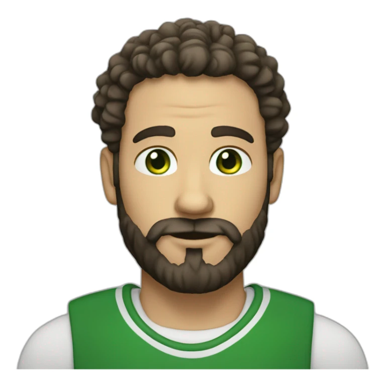 white man with green eyes and curly black hear and barbe sticker