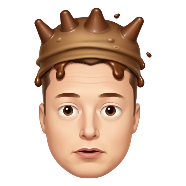 elon musk with poop on head sticker