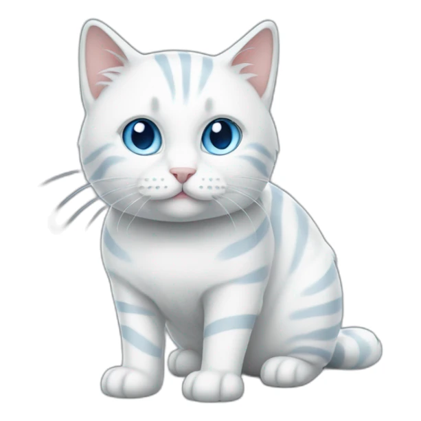 white-cat-with-stripes-full-body-blue-eyes sticker