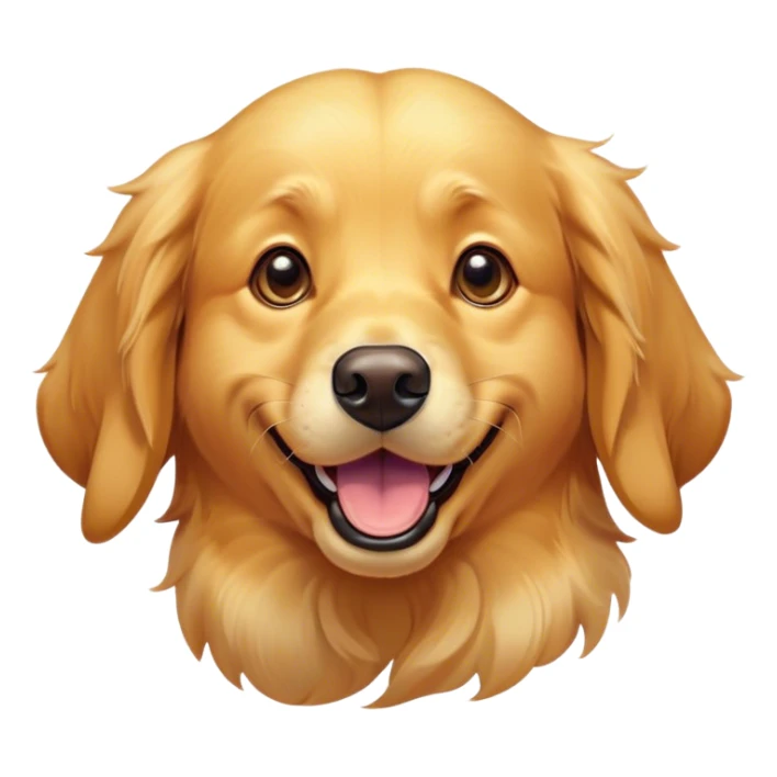 Cinematic Comical Golden Retriever Portrait Emoji, Head tilted dramatically with an exaggeratedly amused expression, featuring a vibrant golden coat with a lively sheen, wide, expressive brown eyes filled with playful disbelief, Simplified yet hilariously expressive features, highly detailed, glowing with a slightly sassy glow, high shine, dramatic yet playful, stylized with an air of cheeky mischief, bright and endearing, soft glowing outline, capturing the essence of a spirited and over-the-top companion, so meme-worthy it feels like it could side-eye its way into internet fame instantly! sticker