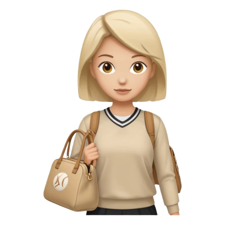 beige sport aesthetic woman bag sticker