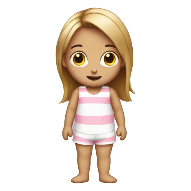 tiny girl with pink striped white pyjamas pants and a white singlet sticker