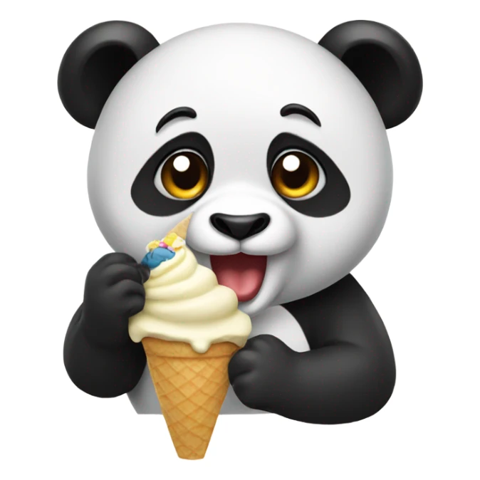 Panda eating ice cream sticker