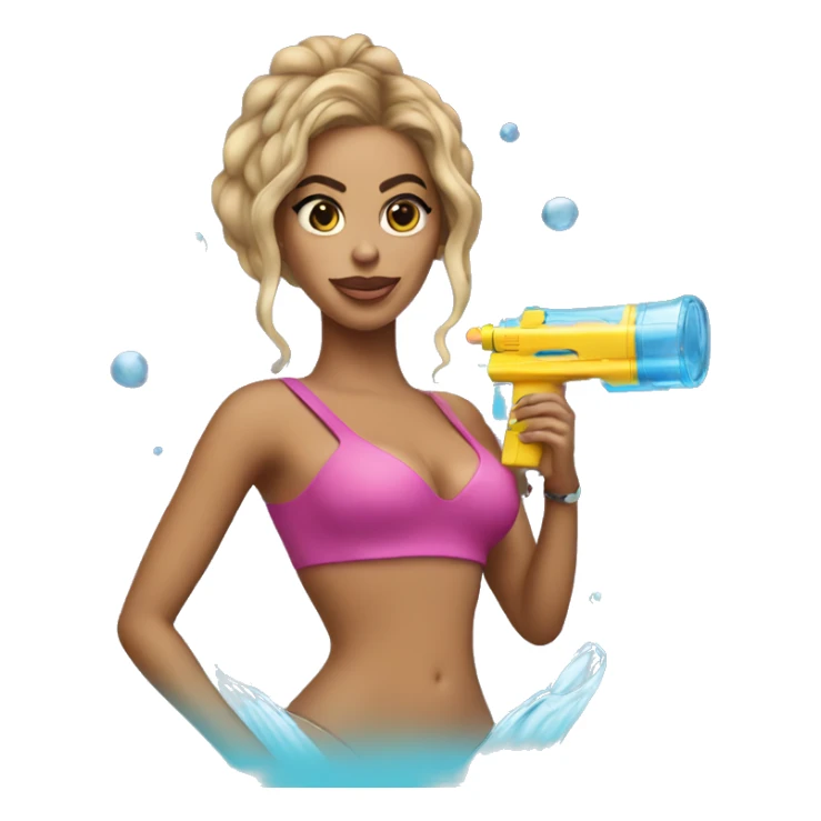 Beyoncé holding a water gun sticker