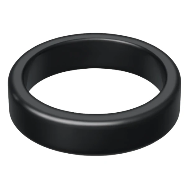 iOS emoji, minimal dark fantasy ring, black metal, flat sticker