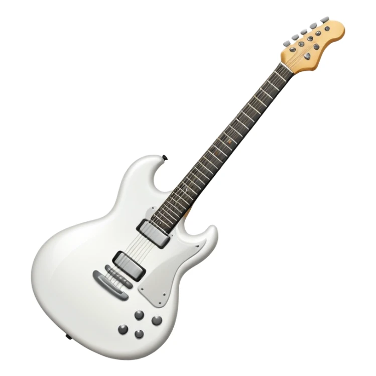 Create a new modern advanced full pure milk white guitar sticker
