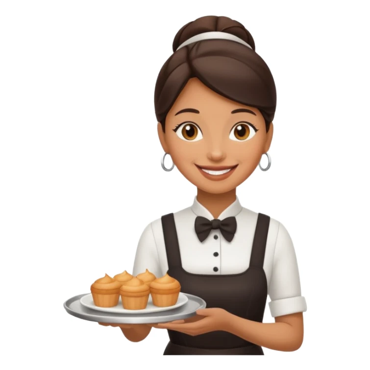 Cafe waiter woman with tray sticker