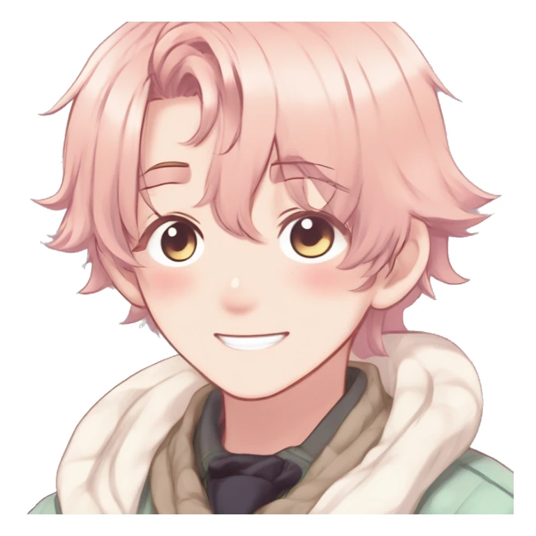 Gorgeous romantic hot attractive anime style modern anime shojo guy with pretty ponytail hair and colorful eyes and blushing face aesthetic trending style  pastelcore cottagecore kawaiicore sticker