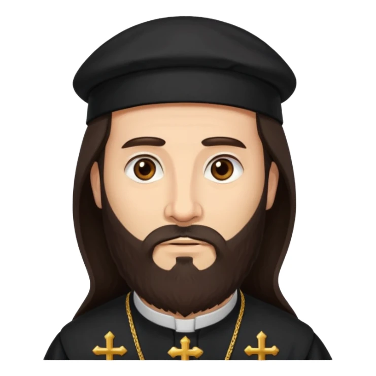 Orthodox Priest dark brown hair and long beard sticker