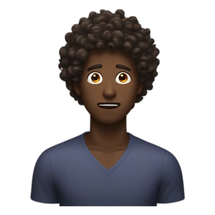 dark skinned guy with curly hair being shocked sticker