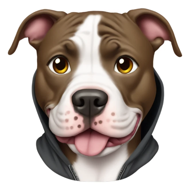 Pitbull smiling with hoodie sticker