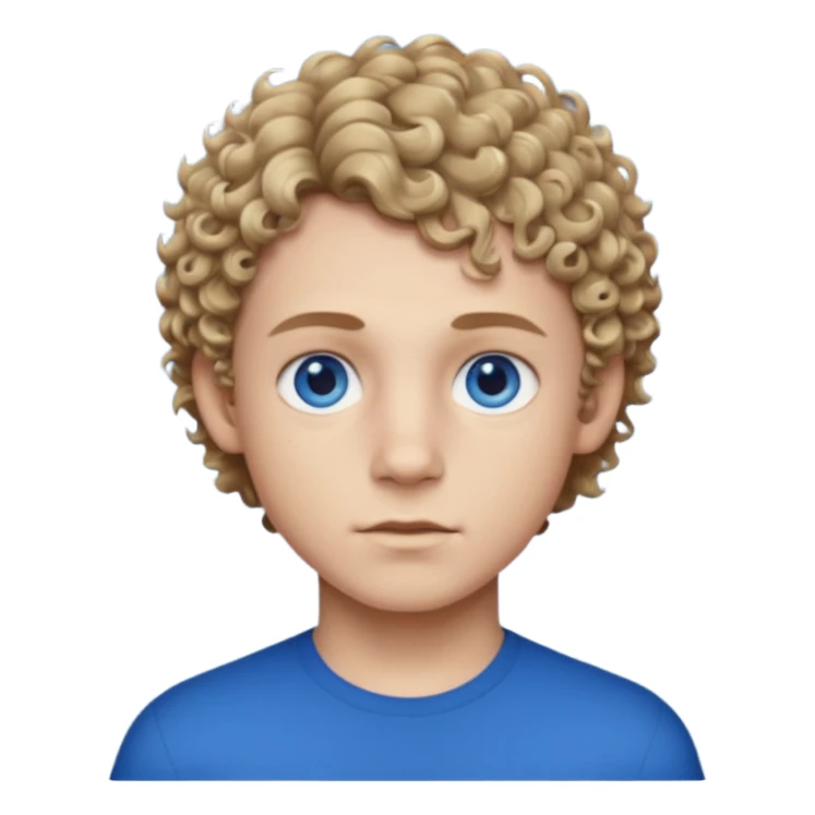 boy with deep blue eye, short curly dark blonde hair with strong jaw sticker