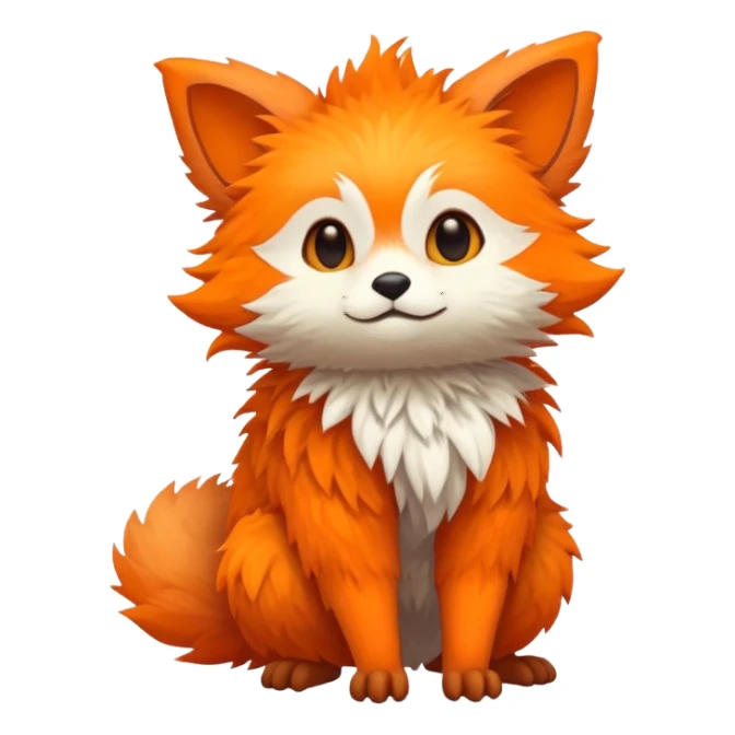 lush warm-colored Fakémon-Trico-creature (full body) sticker