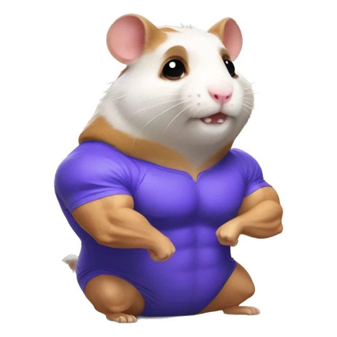 Jacked gym hamster with big arms sticker