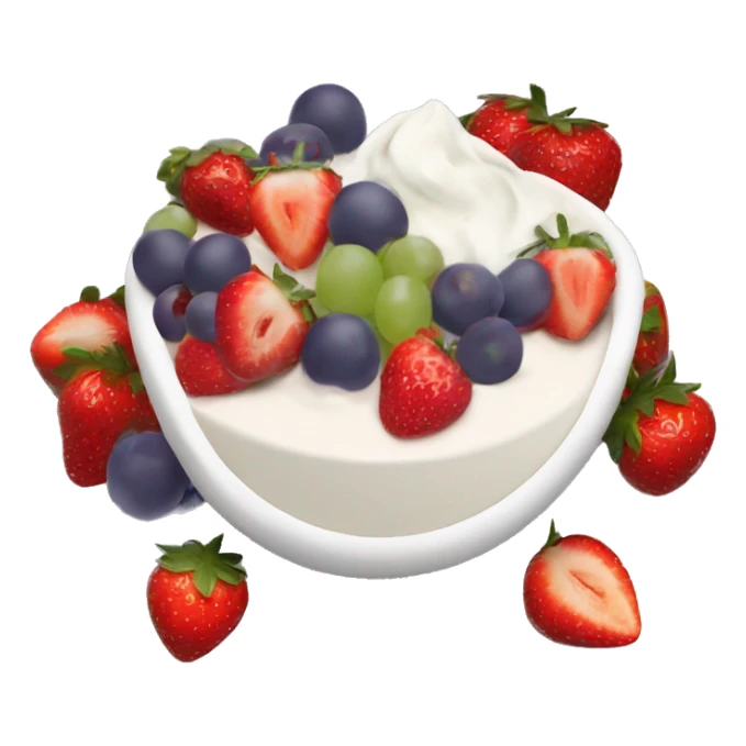 fruit yogurt bowl with strawberries and grapes sticker