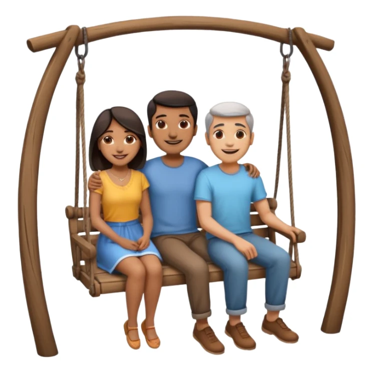 indian man and woman sitting on two seater swing sticker