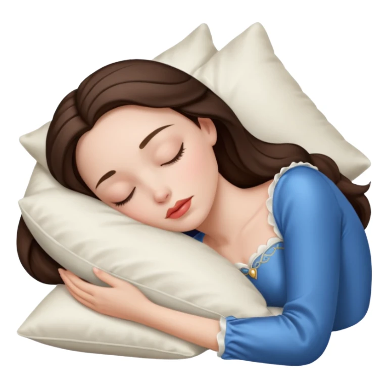 sleeping beauty brunette white girl with a silk pillow sticker