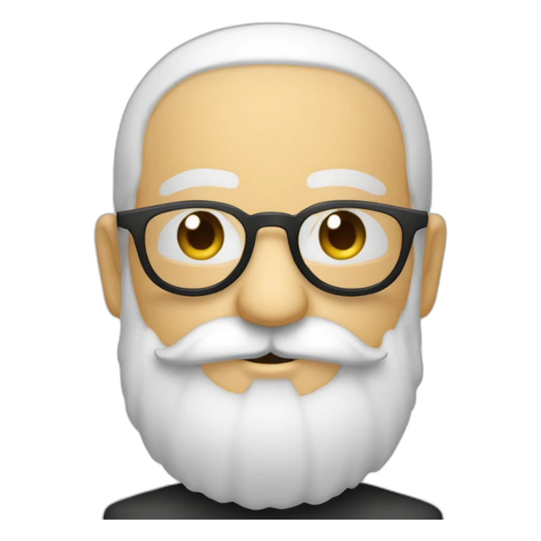quarantenaire blanc barbu avec des lunettes ronde  sticker