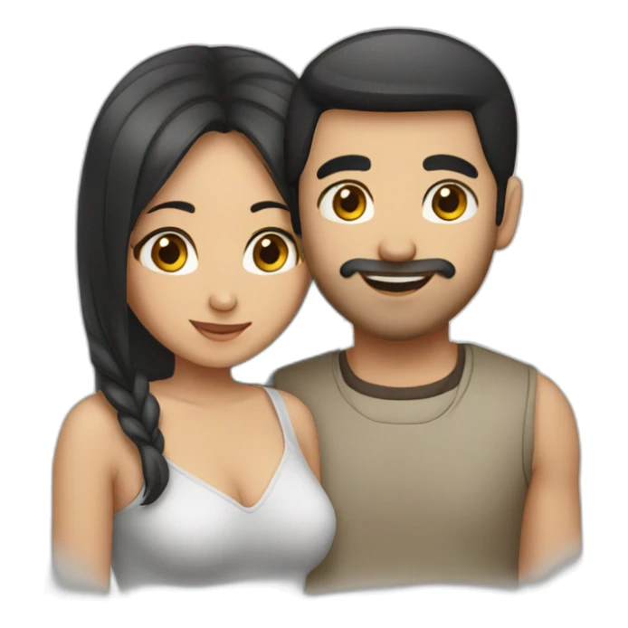 couple asian girl arabic man sticker