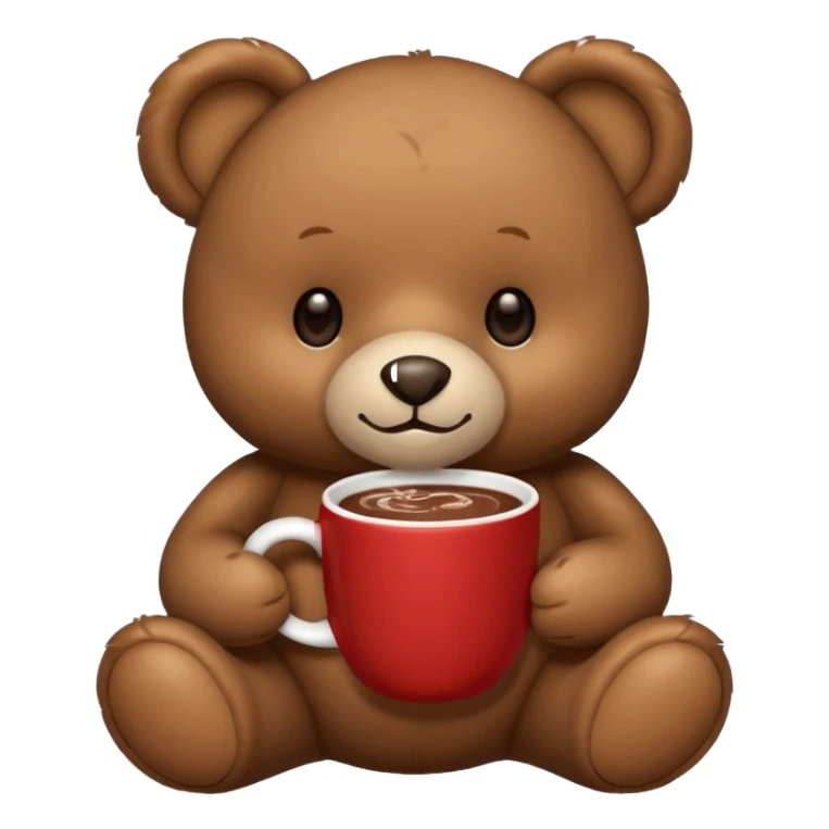 Teddy bear holding cup of hot chocolate  sticker