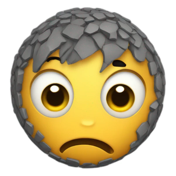 3d sphere with a cartoon courageous skin texture with big playful eyes sticker