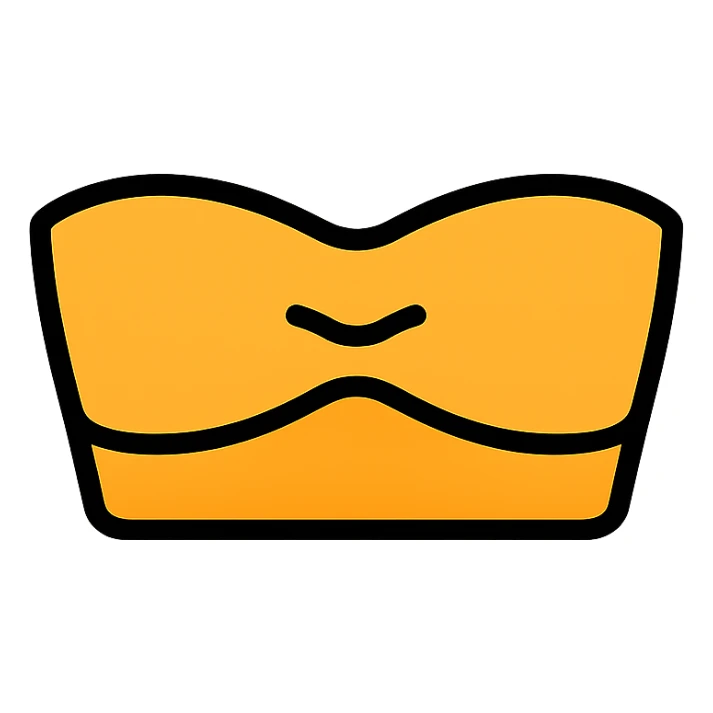 bandeau top, minimal flat color icon, soft shadows, fashion theme sticker