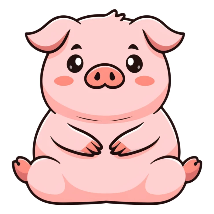 pregnant pig is doing yoga sticker